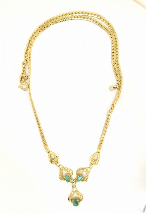  Collana in oro con smeraldi e diamanti presso Castignoli - Orologeria e gioielleria a Monza